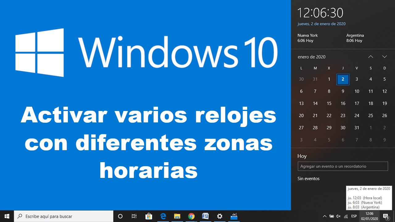 Como Mostrar Varios Relojes En Windows 10 Zonas Horarias 5219